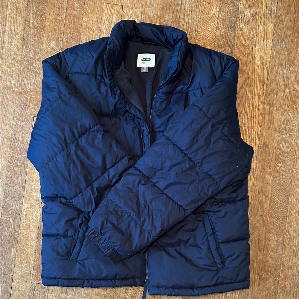 Old Navy Men's Deep Blue Puffer Jacket
